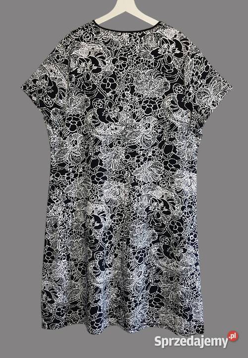 Damska sukienka bawełniana białoczarna z krótkim Chrzanów sprzedam