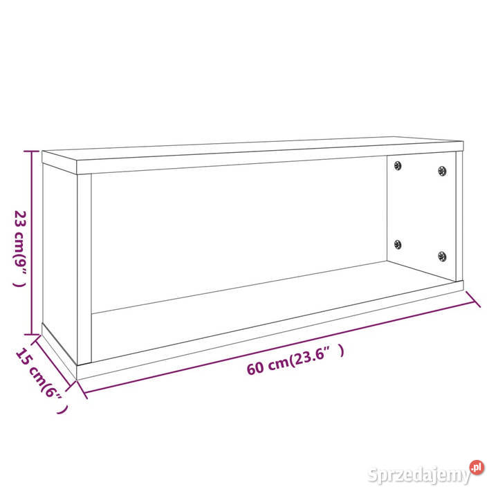 Półki ścienne 2 brązowy dąb 60x15x23 WM815930 Warszawa