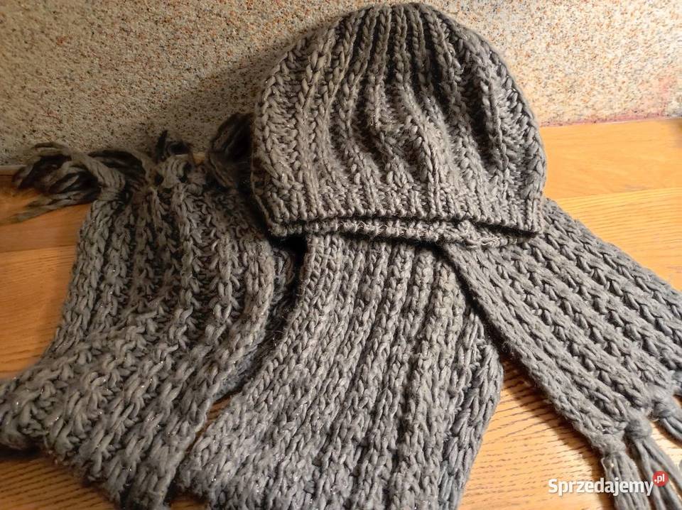 mięsisty gruby szal długi szalik czapka komplet Dla kobiet świętokrzyskie