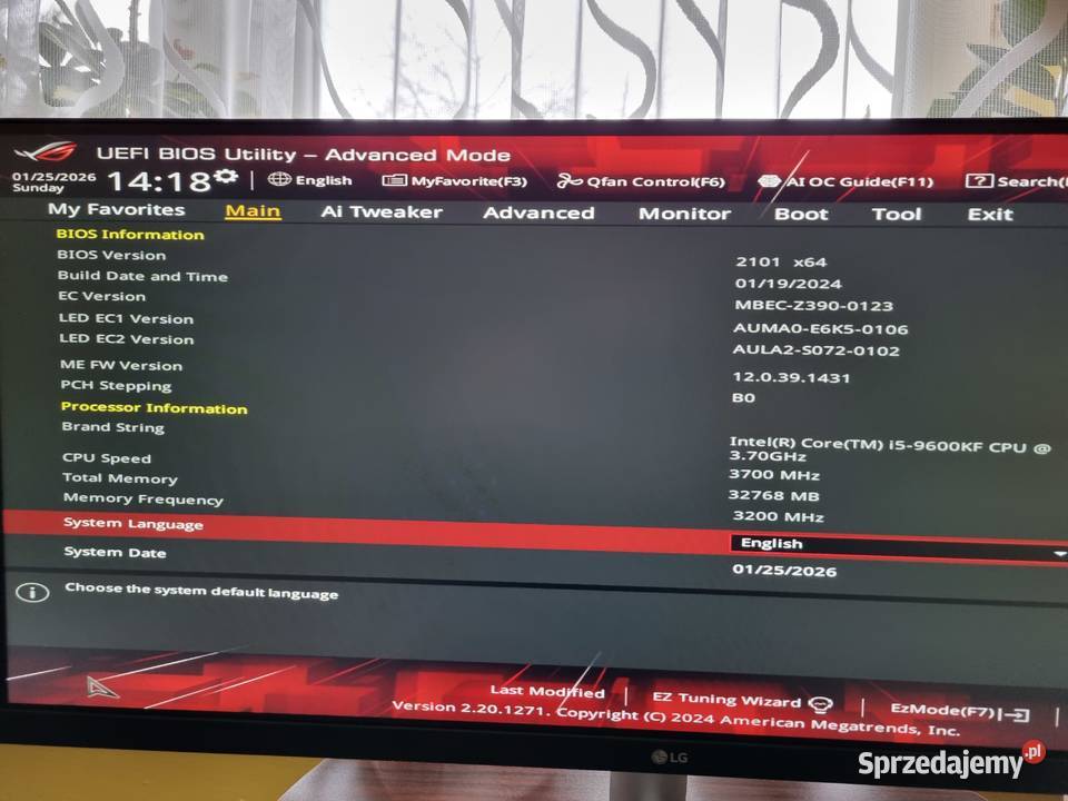 Komputer gamingowyi59600KF GTX 1070 32GB RAM 1TB Pamięć RAM 32 Piastów