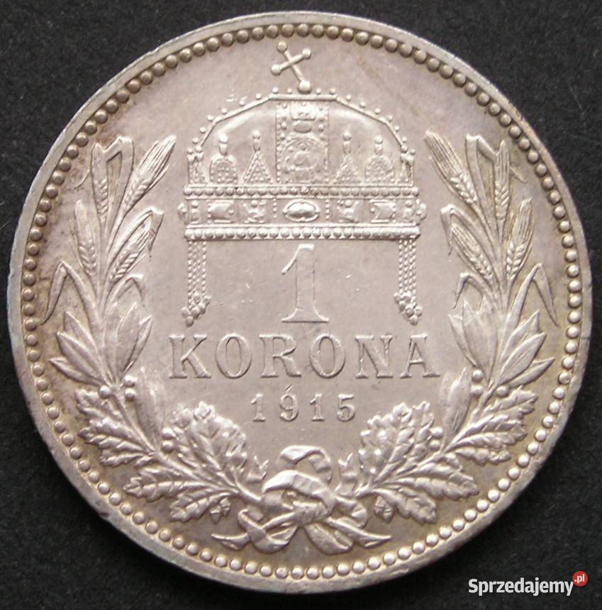 Węgry 1 korona 1915 Ferencz Jozsef srebro Łódź