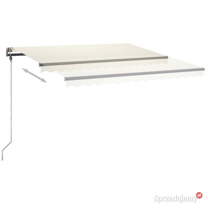 Ręcznie zwijana markiza z LED 450x350 kremowa Warszawa