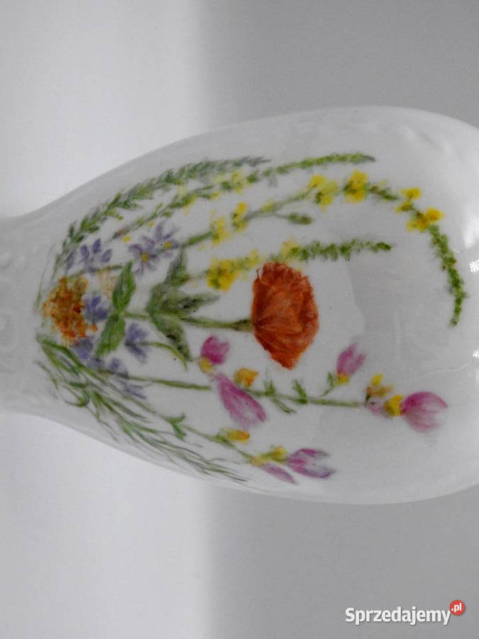 Piękny porcelanowy wazon sygnowany niemiecki Porcelana i szkło kujawsko-pomorskie Inowrocław