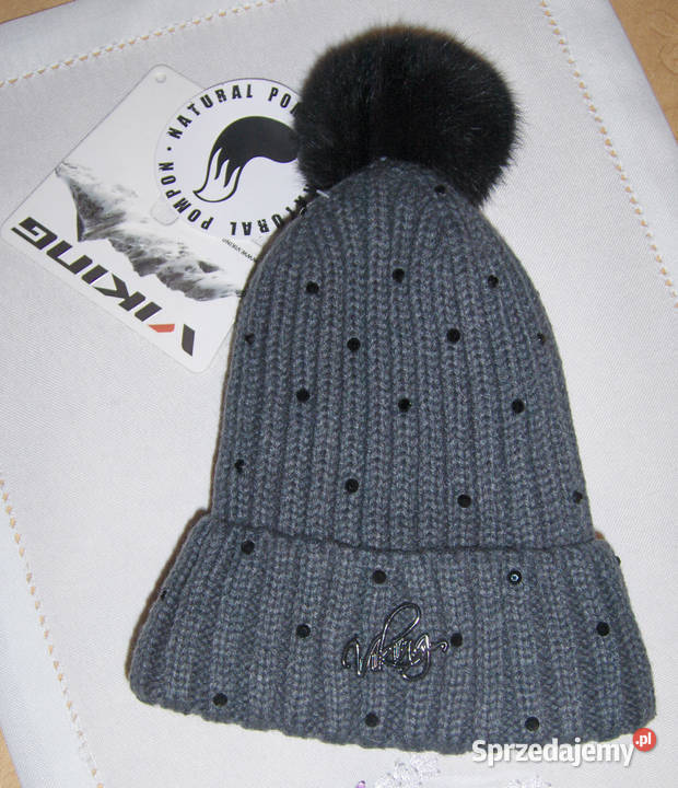Damska czapka zimowa Viking Szara NOWA łódzkie