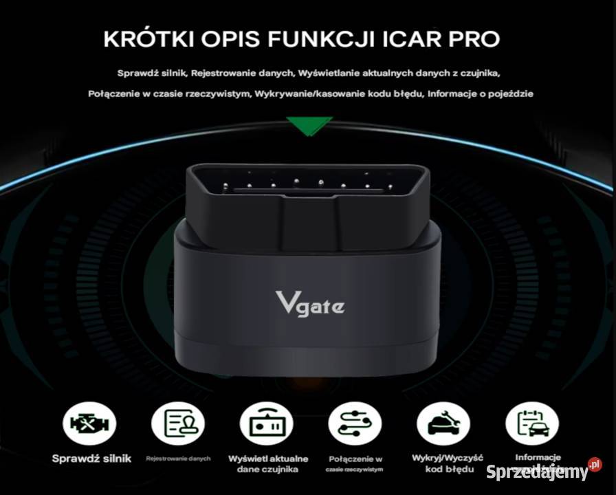 Vgate iCar Pro 2S ELM327 interfejs diagnostyczny Piotrków Trybunalski