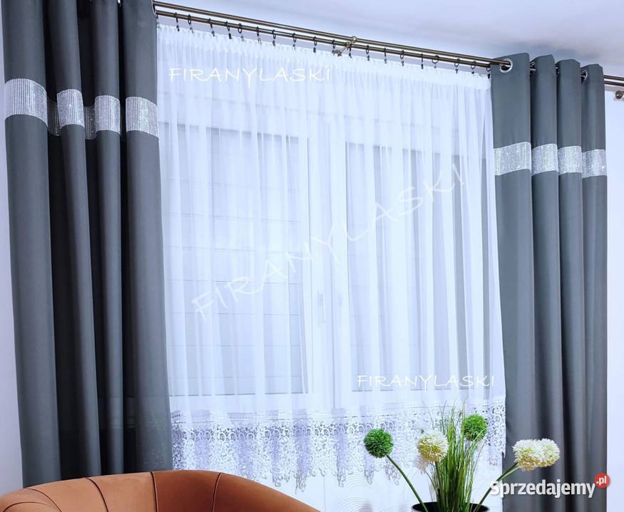 Firana firanka prosta szeroka gipiura Firany Kamionna
