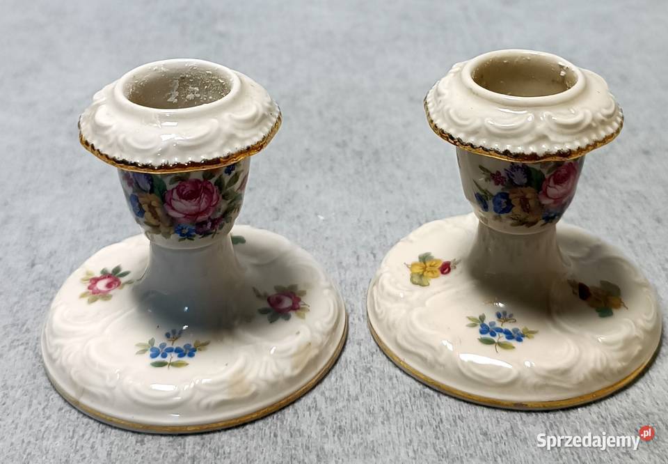 Rosenthal Sanssouci Świeczniki białe Para Porcelana i szkło Porcelana i szkło zachodniopomorskie Dobrzany