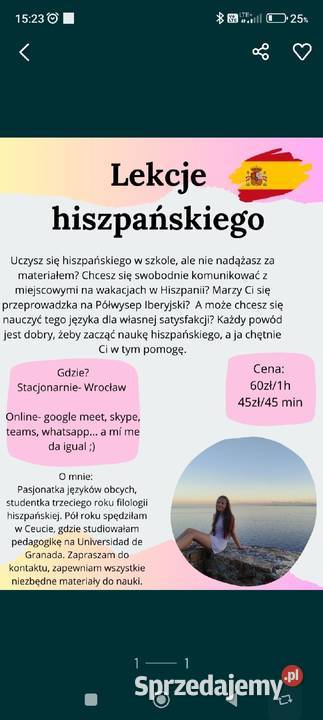 Korepetycje z języka hiszpańskiego dolnośląskie