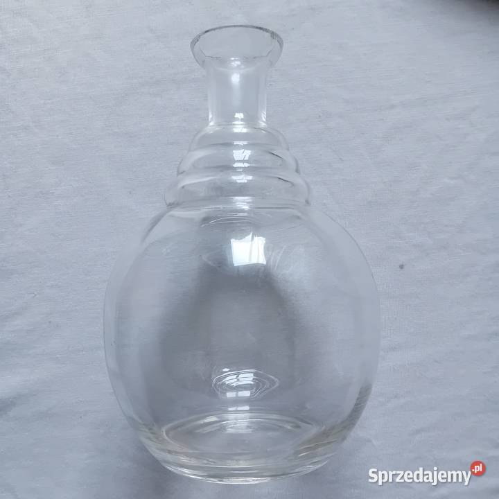 Szklana karafka z wzorem optycznym art deco Porcelana i szkło