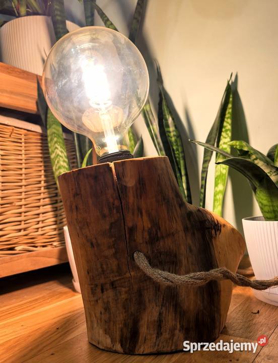 Drewniana lampka handmade Oświetlenie Płock
