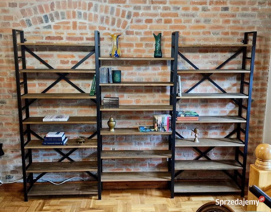Regał NA WYMIAR na książki SOSNA DĄB loft Regały Dom i Ogród