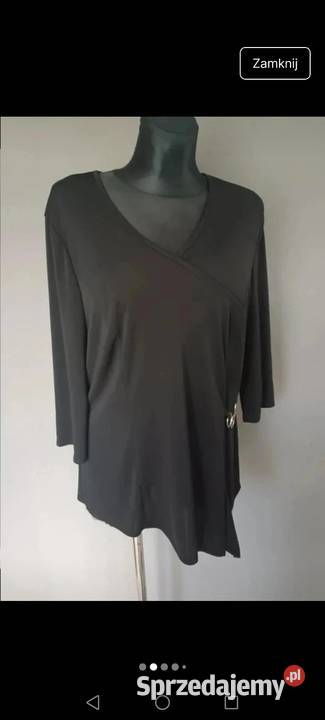 Bluzka czarna krótki rękaw oversize dekold w Krosno