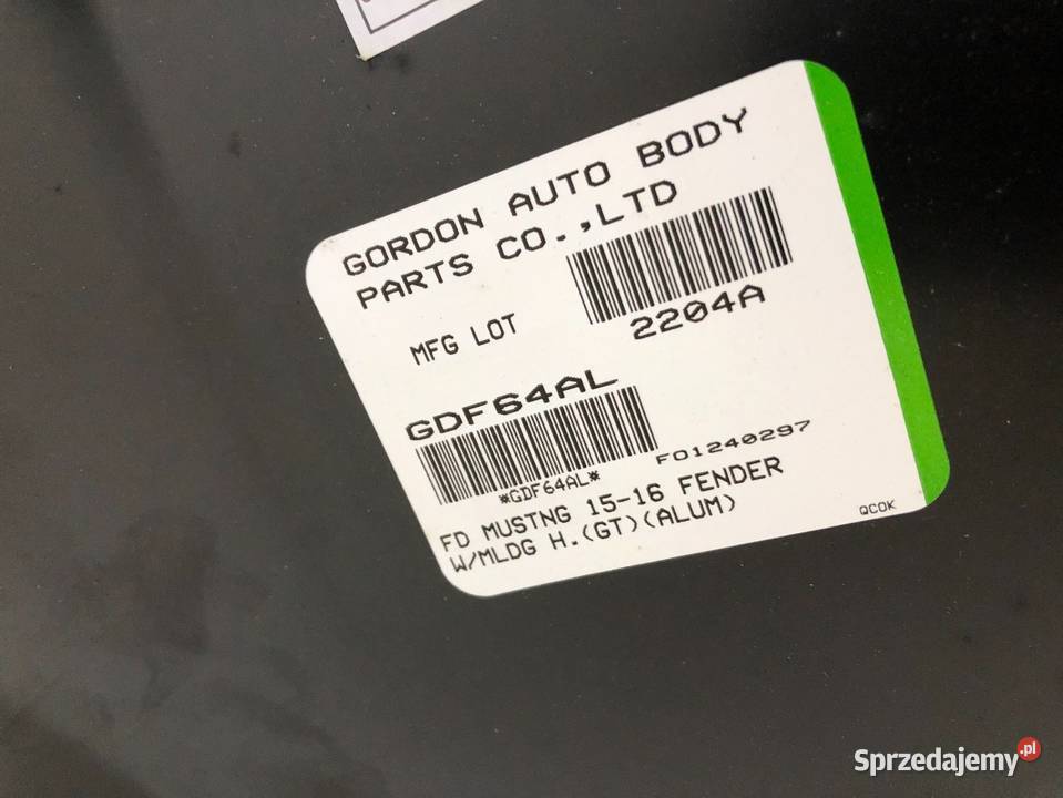 Ford Mustang VI GT 20152018 Aluminium Błotnik