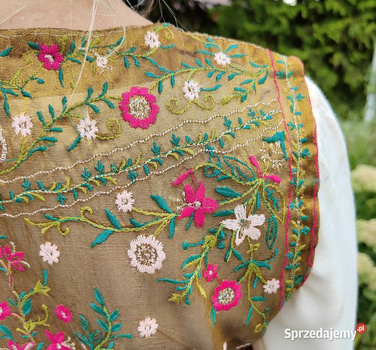 Złota kamizelka gorset S 36 etno folk boho haft Rozmiar 36(S) Szczecin