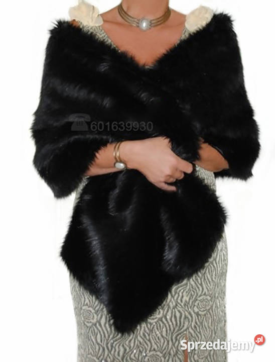 SZYKOWNY SZAL FUTRZANY bolerko narzutka do ślubu małopolskie Tarnów sprzedam