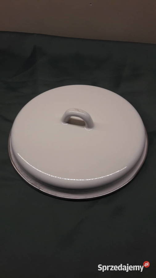 Pokrywka emaliowana 17 biała opolskie Głuchołazy