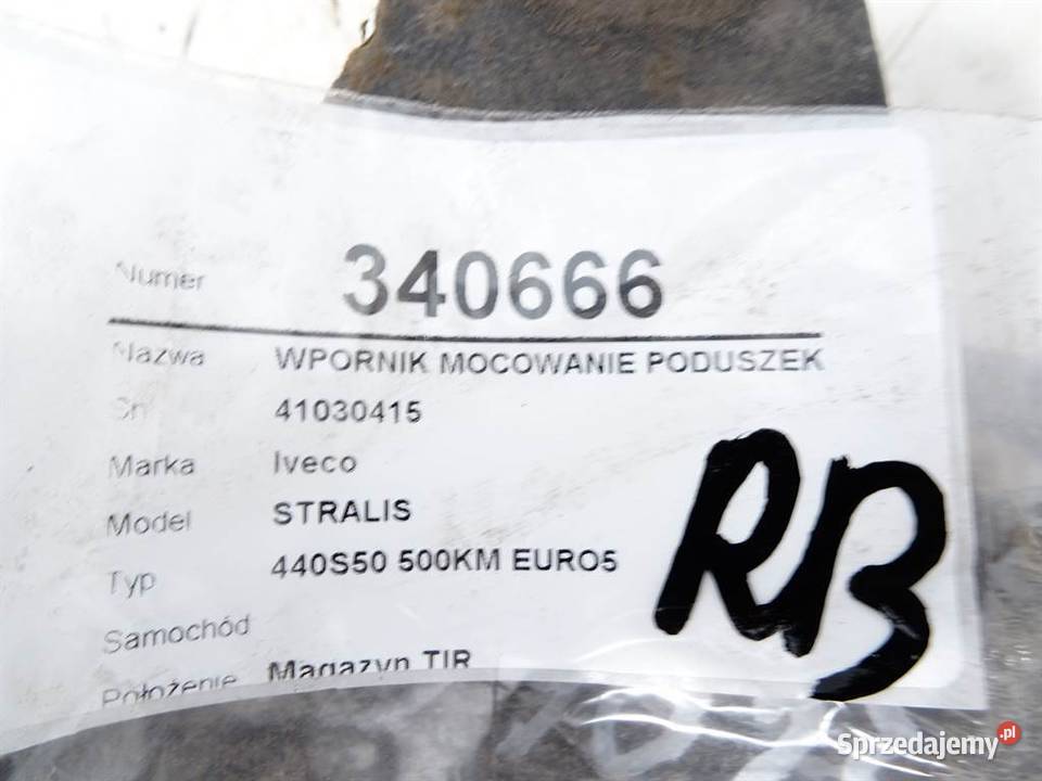 WPORNIK MOCOWANIE PODUSZEK TYŁ PRAWE IVECO