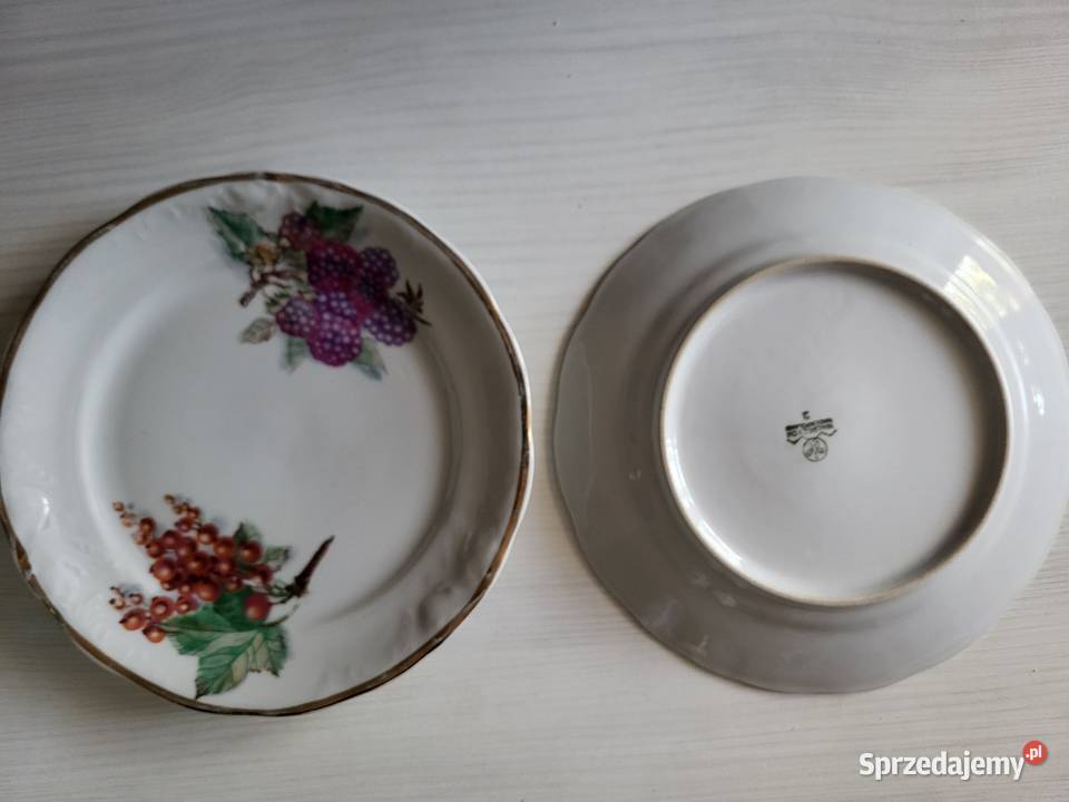 Talerze deserowe 19 Porcelana Wałbrzych Jastrzębia