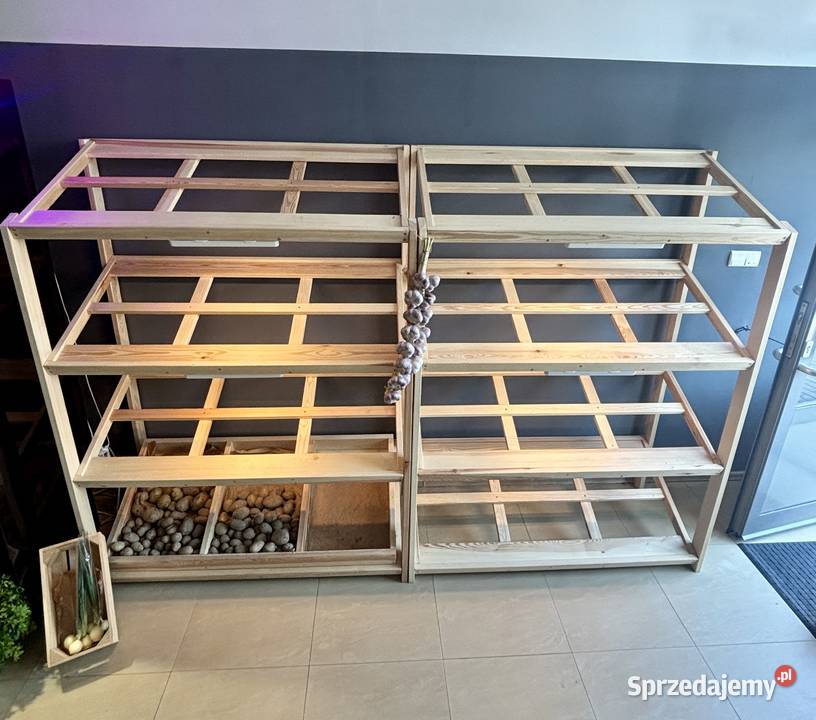 Regały drewniane do warzywniaka Grójec sprzedam