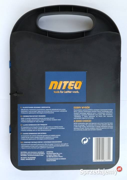 Klucze płaskooczkowe NITEO 8 sztuk grzechotka Dęblin