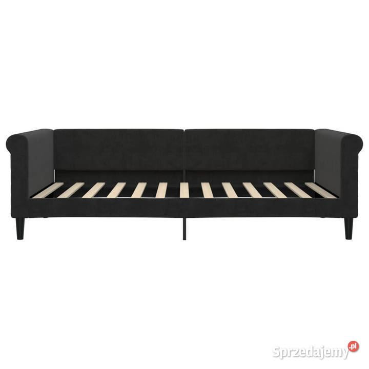 Sofa rozsuwana z szufladami czarna aksamit Warszawa