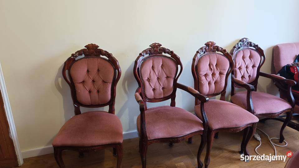 Śtół z6 krzesłami i sofą stylizowane Warszawa