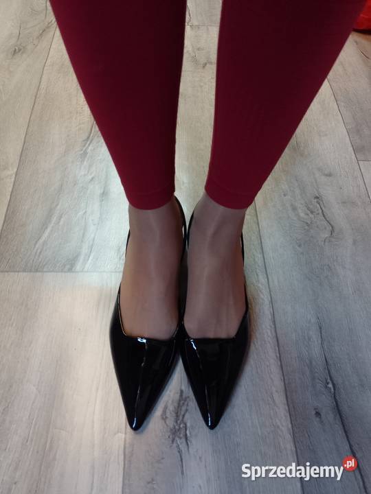 4243 CZARNE czółenka wieczorowe z odkrytą piętą małopolskie Kraków sprzedam