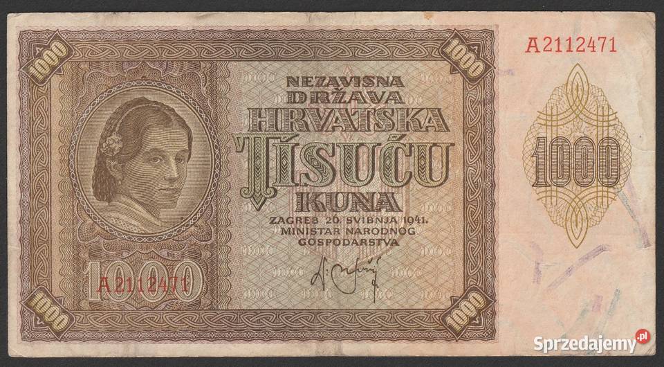 Chorwacja 1000 kuna 1941 A211 Łódź