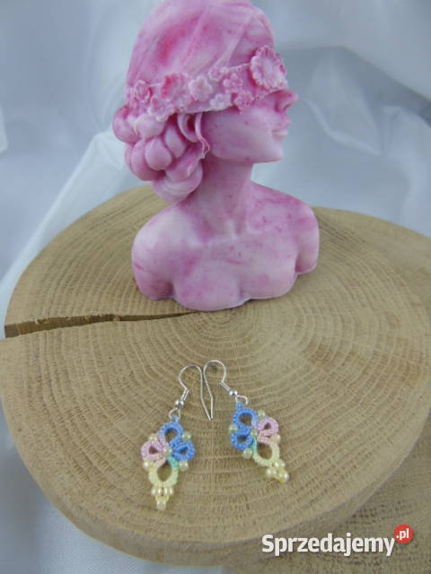 Kolczyki frywolitkowe różne wzory i kolory małopolskie Wiśniowa