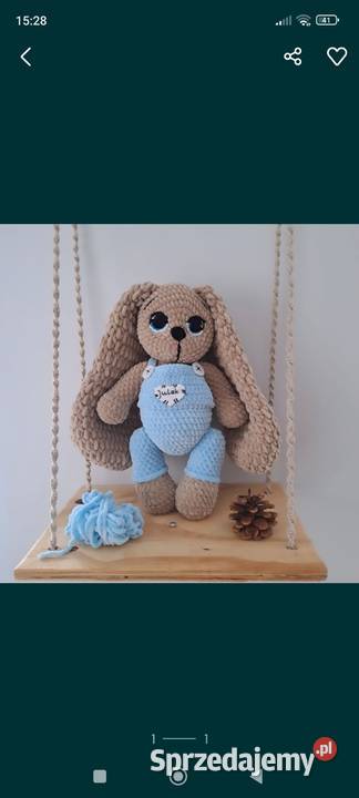 Króliczek przytulanka na szydełku miękka Ruda Śląska