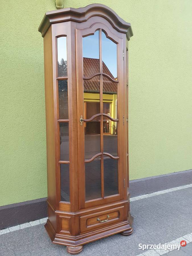 Witrynka serwantka przeszklona drewno 80cm