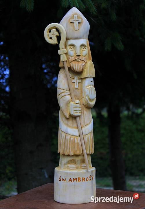 Rzeźba Św Ambrożego patron Pszczelarzy Gniezno
