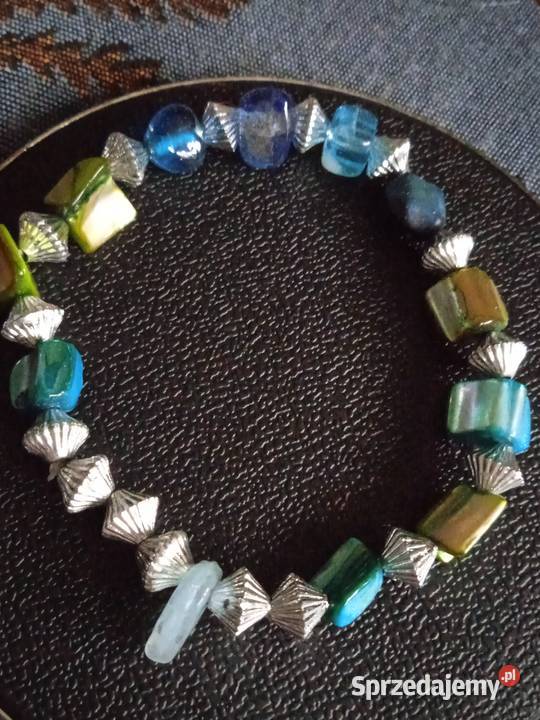 BRANSOLETKA Z MASY PERŁOWEJ I KORALIKÓW wielkopolskie