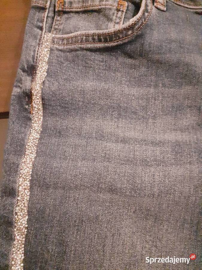 spodnie jeansowe z lampasem brokatowym M Gdańsk sprzedam