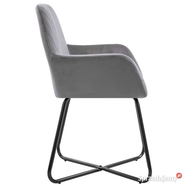 Krzesła stołowe 6 szare aksamitne WM277010 Warszawa sprzedam