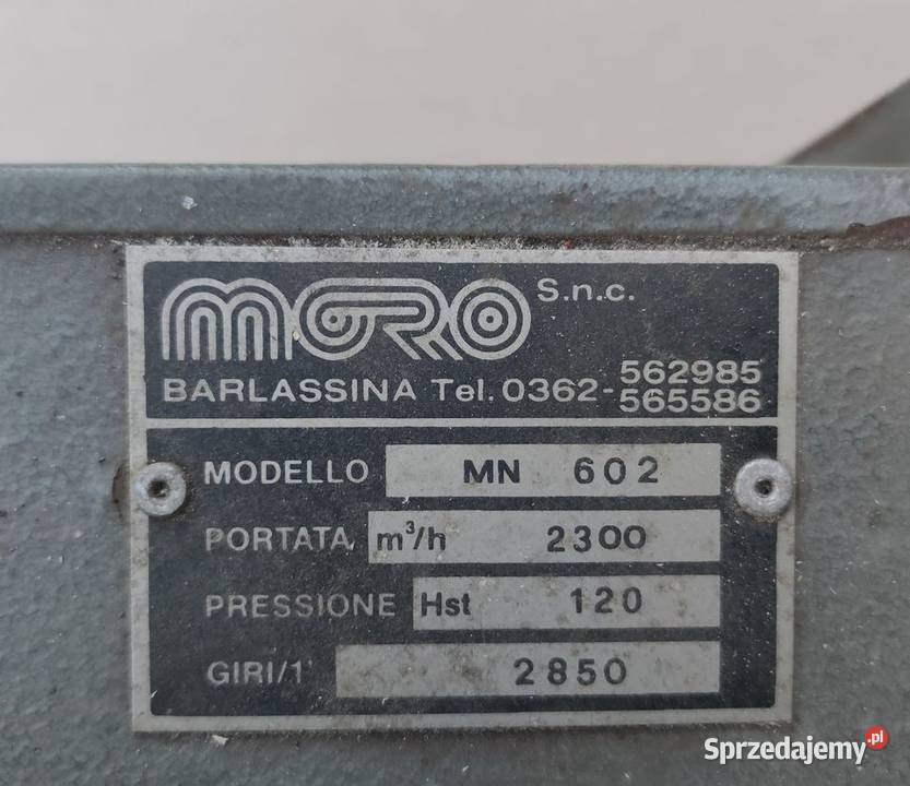 Wentylator odśrodkowy 11kW śląskie Lipowa sprzedam