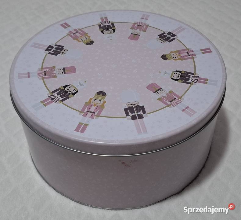 Metalowy okrągły pojemnik z pokrywką 22x105 sprzedam