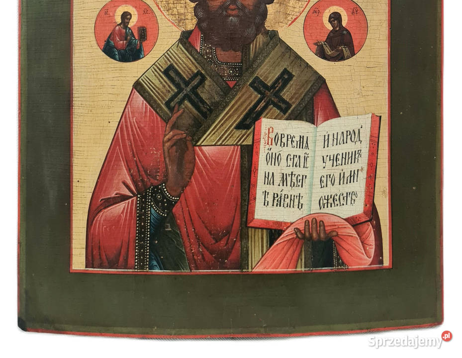 Ikona Święty Mikołaj z Miry Cudotwórca XIXw 0261 Warszawa