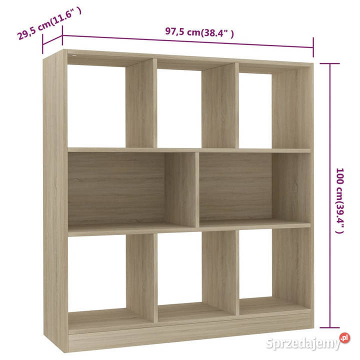 Regał na książki dąb sonoma 975x295x100 WM800174 Warszawa sprzedam