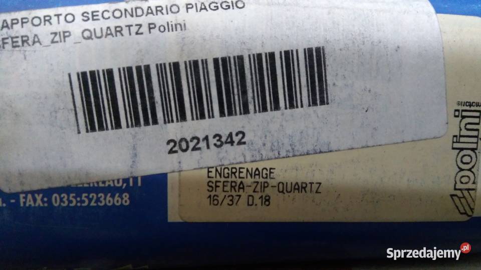 PRZEŁOŻENIA PRZEKŁADNIA 1637 POLINI PIAGGIO NRG Zębatki napędowe