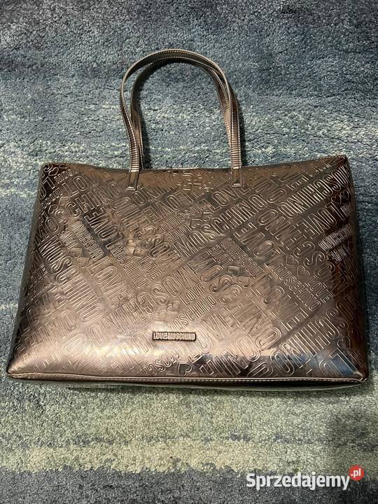 Unikat Torba Shopper Love Moschino srebrna Łomianki sprzedam