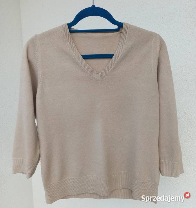 Beżowy letni sweter z rękawem 34 rozmiar LXLXXL sprzedam