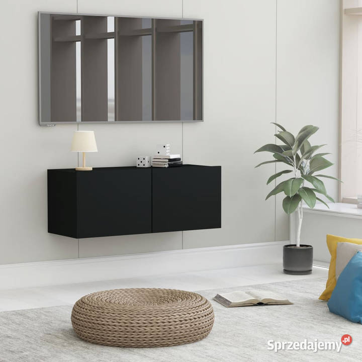 Szafka TV czarna 80x30x30 materiał mazowieckie Warszawa