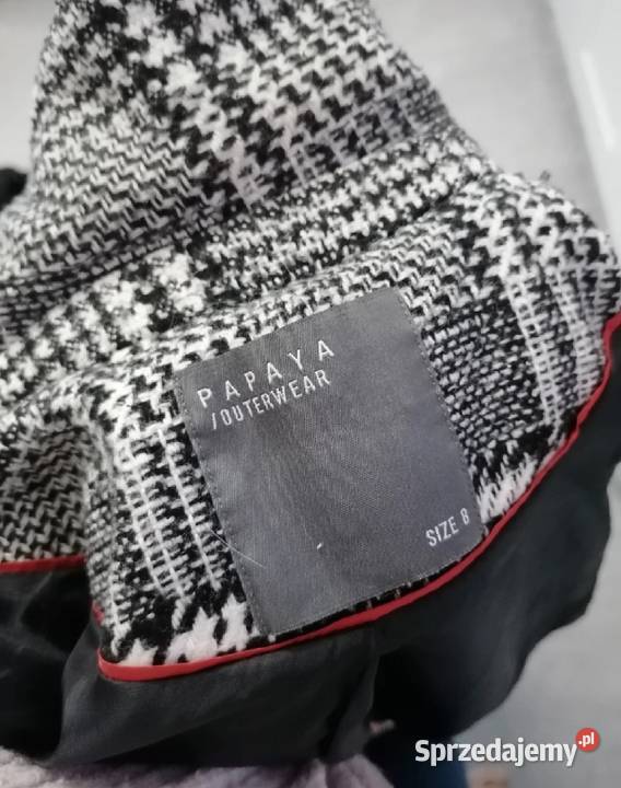 klasyczny płaszcz krata Papaya rozmiar S Lubartów