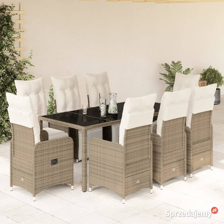 9cz zestaw ogrodowych mebli bistro z poduszkami Warszawa sprzedam