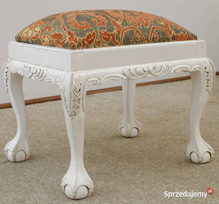 Nowy stylowy Taboret rzeźbiony Pufa Chippendale