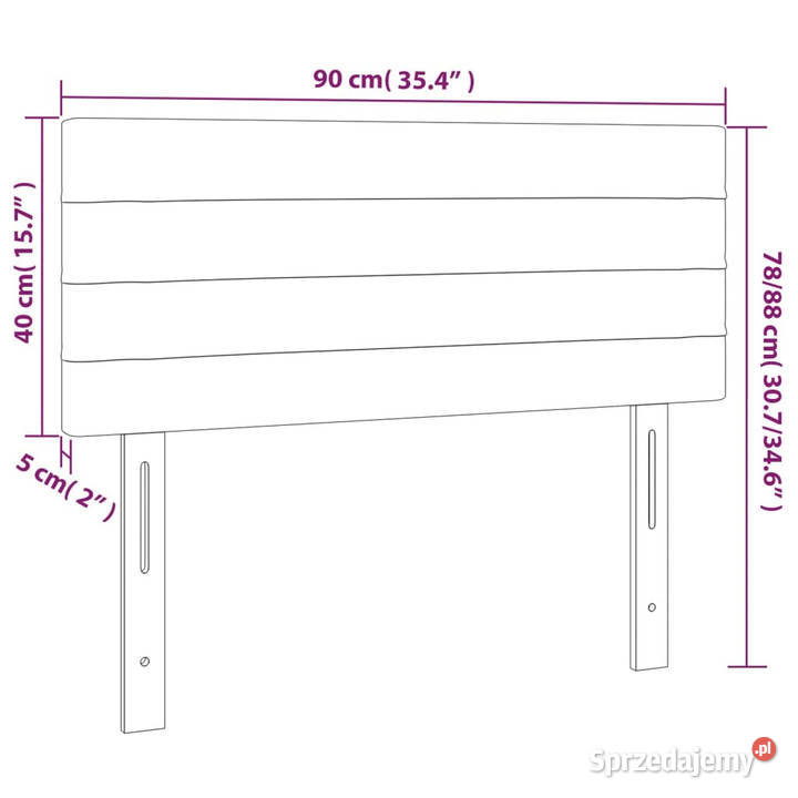 Zagłówek do łóżka z LED niebieski 90x5x7888 Warszawa sprzedam