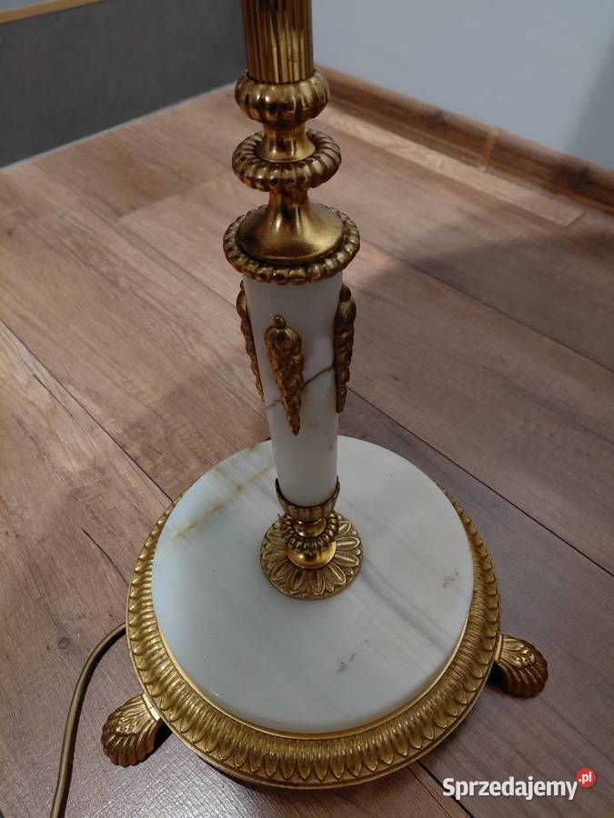 stylowa lampa mosiężna podstawa marmur 224 Byczyna