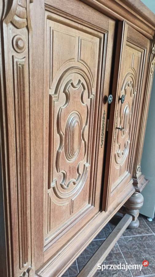 Szafka stylowa z litego drewna rzeźbiona antyk