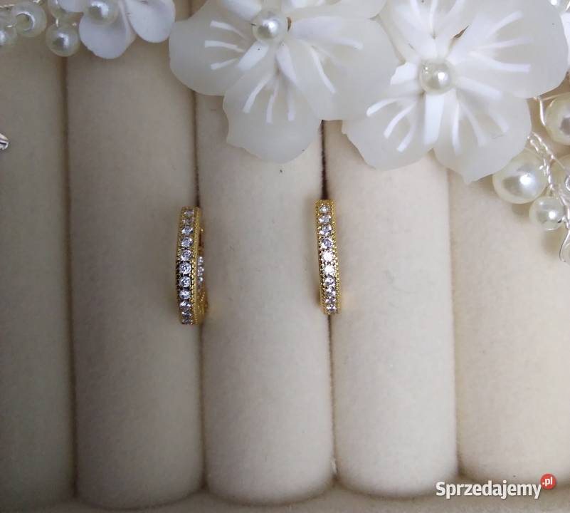 Kolczyki Pandora złote srebro platerowane złotem Zgierz